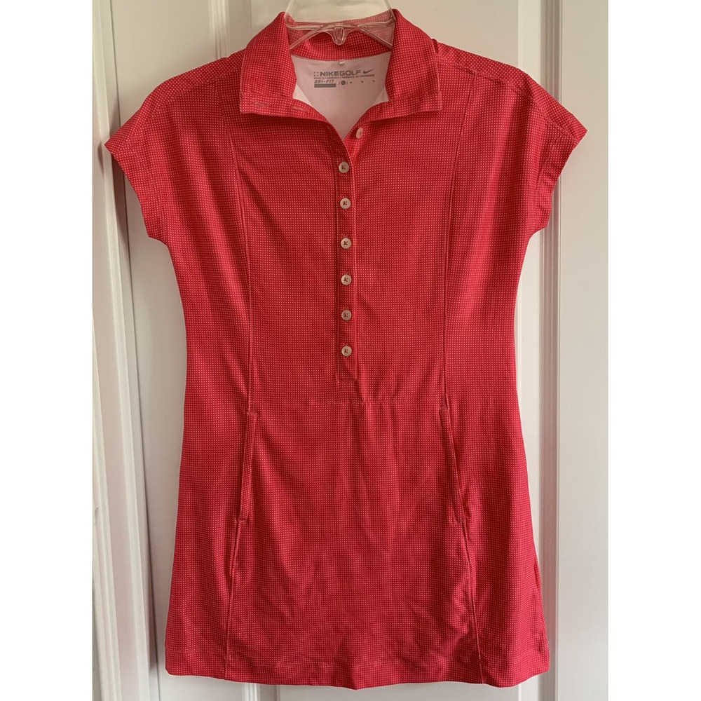 Nike Golf Dri-Fit Junior Size‎ Medium Pink Short Sleeve Polo Shirt With Pockets